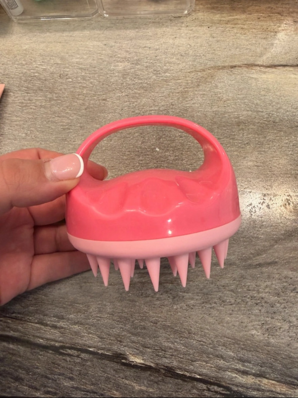Pink Silicone Scalp Massager & Shampoo Brush - Gentle Kids Bath Accessory